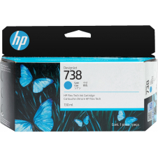 HP Cartucho de tinta cian DesignJet 738 de 130 ml