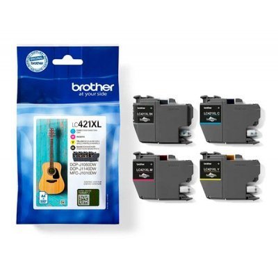Brother LC421XL Pack de 4 Cartuchos de Tinta Originales - LC421XLVAL