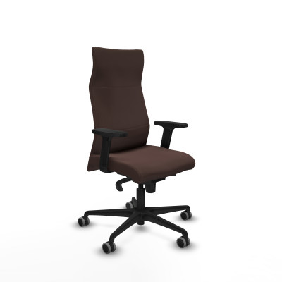 Albacete dirección sincro similpiel marrón oscuro brazos 2D base nailon ruedas 65 engomadas