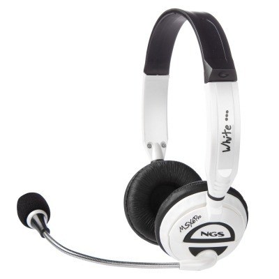 NGS Auriculares con Microfono - Jack 3.5mm - Control de Volumen - Color Blanco