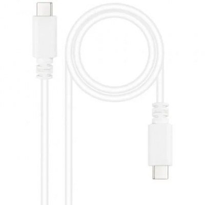 Cable USB 2.0 Tipo-C Nanocable 10.01.2301-W/ USB Tipo-C Macho - USB Tipo-C Macho/ 480Mbps/ 1m/ Blanco