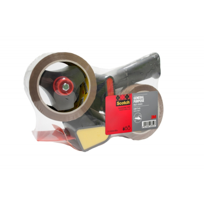 Scotch Dispensador de Precinto - Bajo Nivel de Ruido - Mango de Pistola - Incluye 2 Rollos de 50mm x 66m - Color Marron