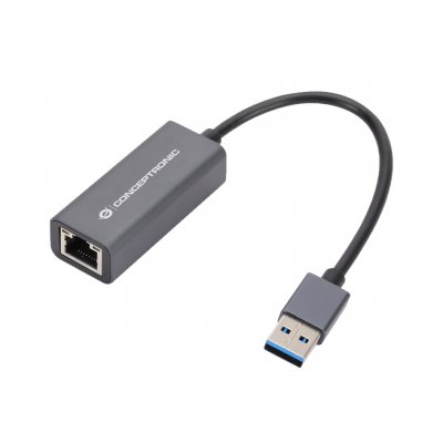 Conceptronic ABBY08G Adaptador USB 3.0 a Gigabit Ethernet RJ-45 Compatible con Nintendo Switch