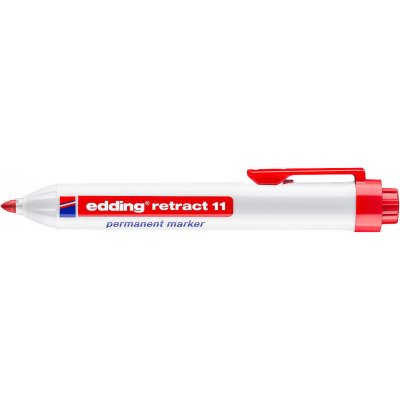 Edding Retract 11 Rotulador Permanente Retractil - Punta Redonda - Trazo entre 1.5 y 3mm - Recargable - Secado Rapido - Color Rojo