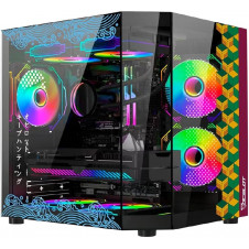 GABINETE OCELOT GAMING BLACK MIZU M-ATX ITX CRISTAL 240MM