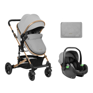 Carrito de bebé Kikkaboo 3 en 1 asiento transf. Amaia Gris Claro