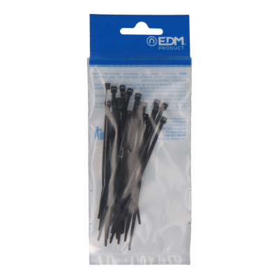Bridas negras 2,5 x 100 mm nylon alta calidad (bolsa 25 unid.)