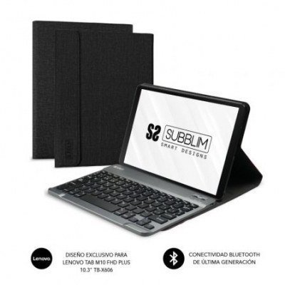 Funda con Teclado Subblim KeyTab Pro BT para Tablet Lenovo Tab M10 FHD Plus de 10.3/ Negra