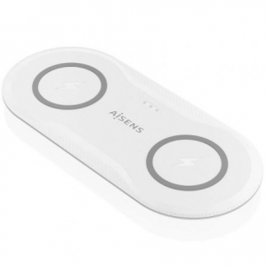 Cargador inalámbrico Aisens USBC 15W 2 en 1, blanco