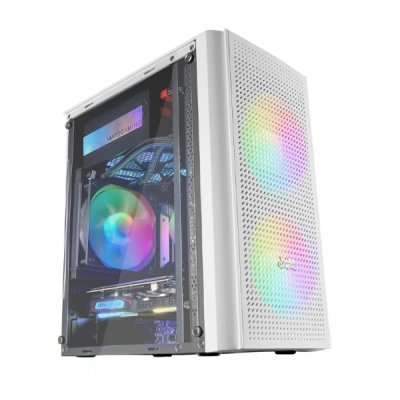 Caja Gaming Minitorre Mars Gaming MC300/ Blanca