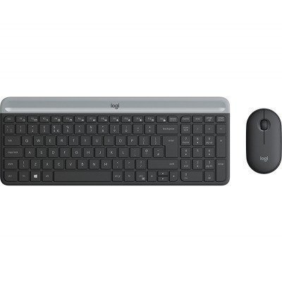 Logitech Slim Wireless Keyboard and Mouse Combo MK470 teclado USB QWERTY Español Grafito