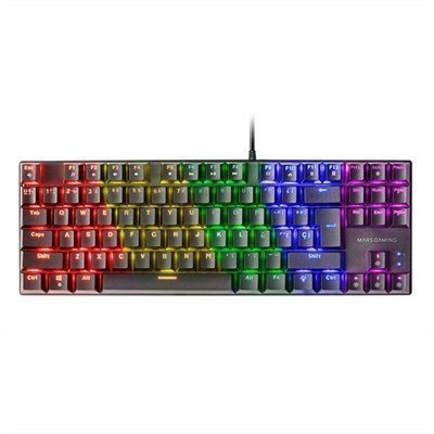 Teclado mars gaming mk80 usb 2.0 rgb mecanico negro switch azul