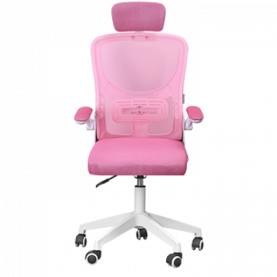 SILLA ERGONOMICA MARS GAMING MGCERGOPLUSWPK ROSA Y BLANCO MALLA TRANSPIRABLE REPOSACABEZAS