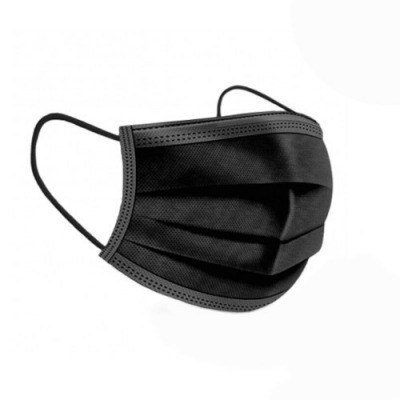 ProSafe Pack 50 Mascarillas Quirurgicas Desechables Tipo IIR - BFE > 98% - Certificado CE - UNE EN 14683:2019+AC:2019 - Fabricado en España - Clip Nasal Ajustable - 3 Capas - Color Negro