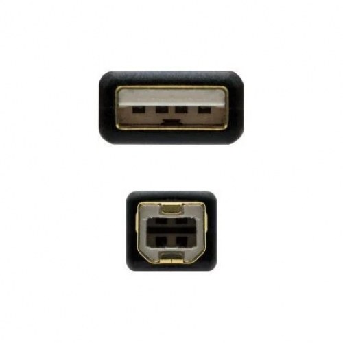Cable USB 2.0 Impresora Nanocable 10.01.1202/ USB Macho - USB Macho / 2m/ Negro