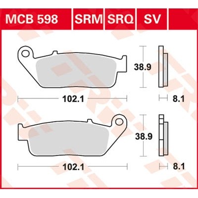 Pastillas de freno sinterizadas scooter serie SRM TRW MCB598SRM