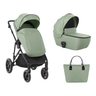 Carrito de bebé Kikkaboo 2 en 1 con capazo Thea Verde Militar
