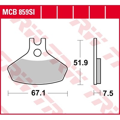 Pastillas de freno sinterizadas offroad serie SI TRW MCB859SI