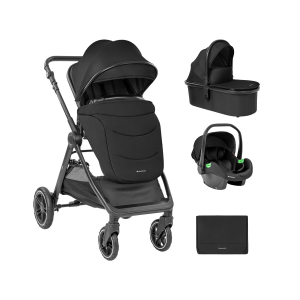 Carrito de bebé Kikkaboo 3 en 1 con capazo Ava Negro