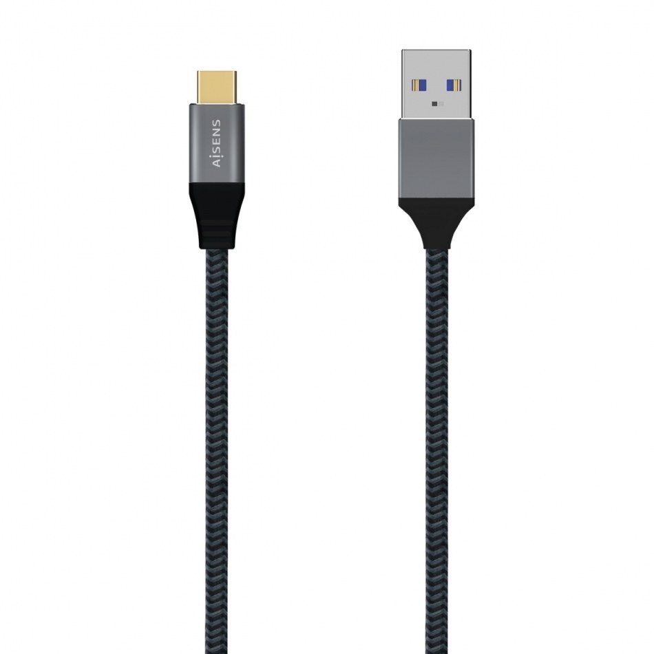 AISENS - CABLE USB 3.1 GEN2 ALUMINIO 10GBPS 3A, TIPO USB-C/M-A/M, GRIS