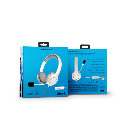 Energy Sistem Auricular + Microfono Office 3 White