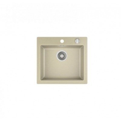 FREGADERO 1 SENO CUADRADO RESINA BEIGE 49X45.5X19 CM
