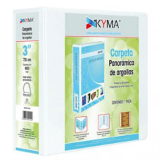 Carpeta Panorámica Kyma de Vinil Tamaño Carta 3 Aro en O Blanca