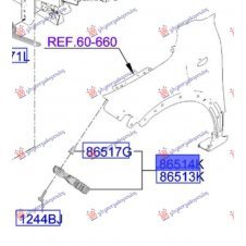 SOPORTE LATERAL DE PLASTICO PARA PARACHOQUE DELANTERO(O)