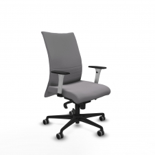 Piqueras y Crespo Albacete confidente sincro similpiel gris brazos 1D blancos base nailon ruedas 65mm engomadas