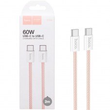 Cable Usb-c A Usb-c 2 Metros 60w Hoco X104 Pink (para Iphone 15)
