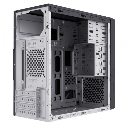 UNYKAch - Caja Ordenador AERO C12 Micro ATX Negra, Con dos puertos USB 3.0 y dos puertos USB Type