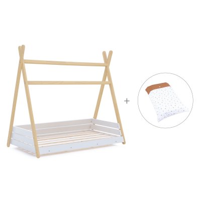 Cama júnior Montessori madera 90x200 cm + nórdico Ariake · Homy Life XL