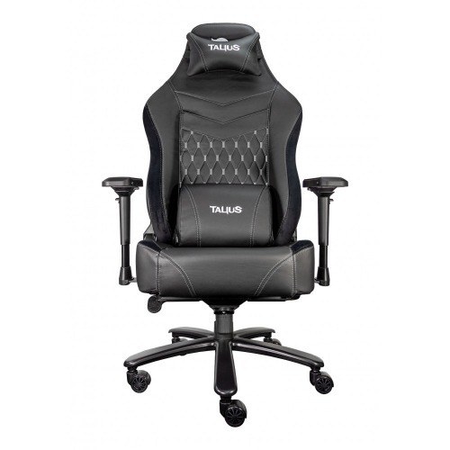 Talius silla Mamut gaming negra/gris 4D, Frog, base metal, ruedas nylon, hasta 170kg