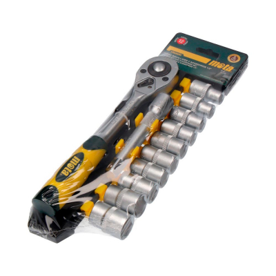 Juego (12 pcs.) de bocallaves y accesorios de 1/2 cromo vanadio ek610 mota