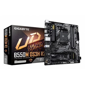 B550M DS3H R2 Placa base - Procesadores AMD Ryzen 5000, VRM de 5+3 fases, hasta 4733 MHz DDR4 (O.C.), 1x M.2 PCIe 4.0 + 1x M.2 PCIe 3.0, LAN 1 GbE, USB 3.2 Gen 1