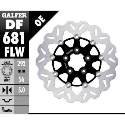 Brake Rotor Floating Flame GALFER DF681FLW