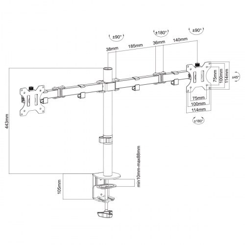 Ewent EW1512 Soporte de Mesa 2 Monitores 13-27\1