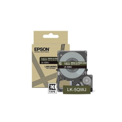 EPSON Cartucho de etiquetas Matte Tape Khaki/White 18mm(8m) LK-5QWJ