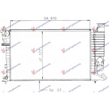 RADIATOR 1.6-1.8 PETROL - 1.8-1.9 DIESEL + A/C (610x360) (NRF)
