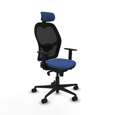 Jorquera sincro malla negra bali azul marino brazos 1D base nailon cabecero 2D ruedas 65mm nailon
