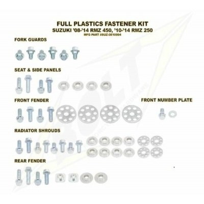 Kit tornillería de plástica Bolt 08-13 RMZ450 10-13 RMZ250 SUZ-0810004