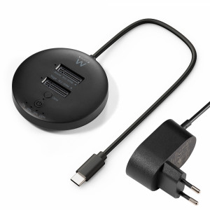 Ewent - EW7078 base de conexión para disco duro USB 3.2 Gen 1 (3.1 Gen 1) Type-C Negro