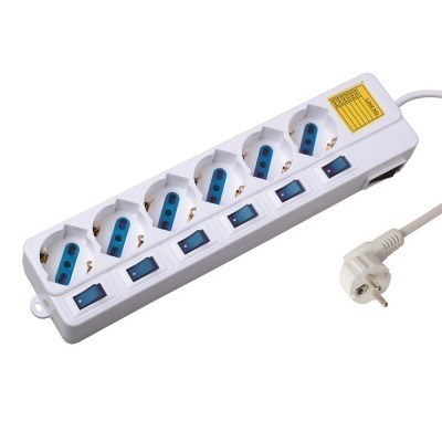 EWENT EW3932 Regleta 6 Tomas con 6 interruptores