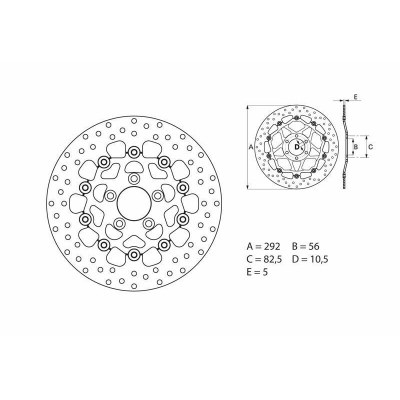 Disco de freno flotante Brembo 78B40828 78B40828