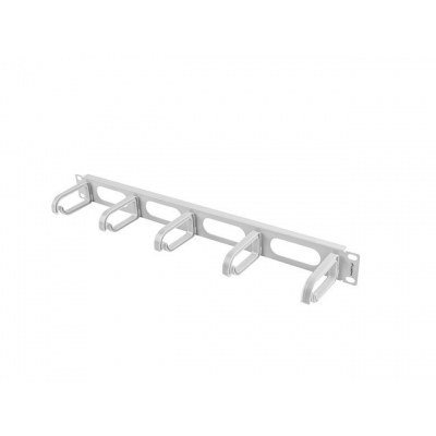 Organizador de cables lanberg 5 anillas plastico 1u tipo b rack 19 gris