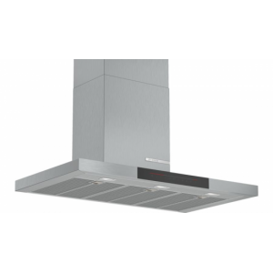 Campana decorativa de pared horizontal Bosch DWB98JQ50, t-invertida, Serie 6, 90 cm, 844 m3/h, clase A+, 3 velocidades + 2 intensivos, 55dB, acero inox