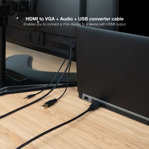 CABLE CONVERSOR HDMI A VGA+JACK3.5+USB-A 1.8 M