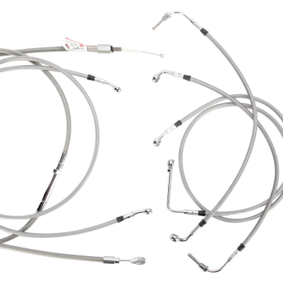 Kit completo de cable de manillar/línea de freno en acero inoxidable trenzado BURLY BRAND B30-1104