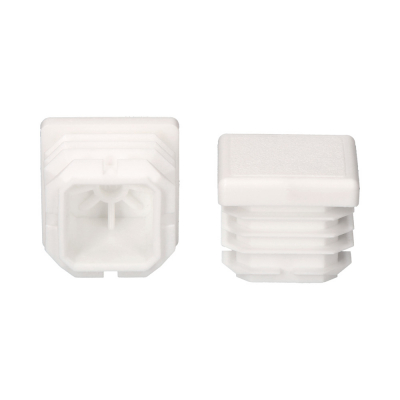 Contera interior cuadrada con aleta 25x25mm blanca