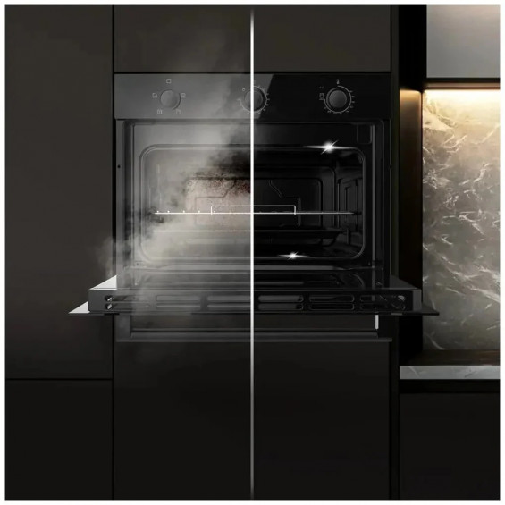 Horno compacto convencional Cecotec Bolero Hexa C134500 Glass Black A, 56 litros, 4 funciones, Steam Assist, Steam EasyClean, clase A, negro - imagen 3